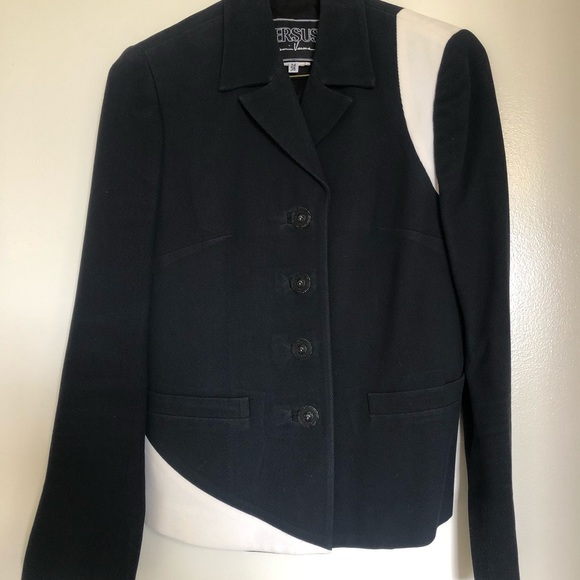 Versus Versace Navy White Combo Blazer - Picture 2 of 8